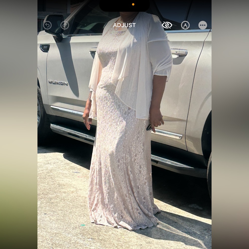 Gold embellish evening dress